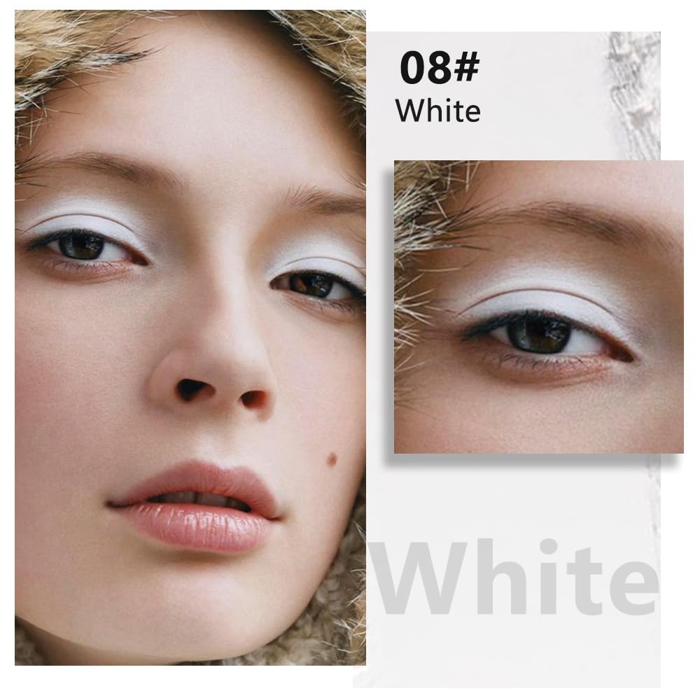 Buildable Matte Eyeshadow Makeup Palette Single - White Shades | Creamy Pressed Powder for Easy Blending | Mini Travel Palette for Women | Everyday Natural Eye Makeup-Velvo Beauty