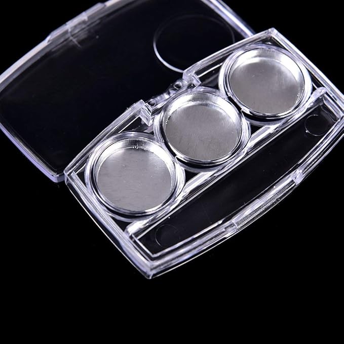 10 Pcs Clear Empty Eyeshadow Palette Plastic Eyeshadow Storage Box Case with 3 Grids Palettes Lipstick Box Pigment Palette Tray Plastic Cosmetics Container Box DIY Makeup Powder Sample Box-Velvo Beauty
