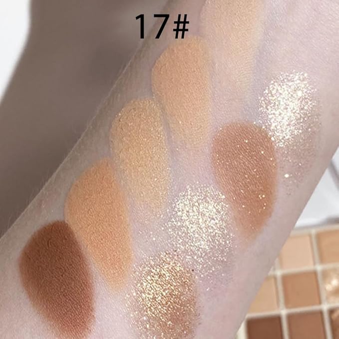 Eyeshadow Palette Makeup- 9 Colors Eyeshadow Palette Matte Shimmer Korean Natural Eye Shadow palettes Highly Pigmented Naturing-Looking Long Lasting (17#)-Velvo Beauty