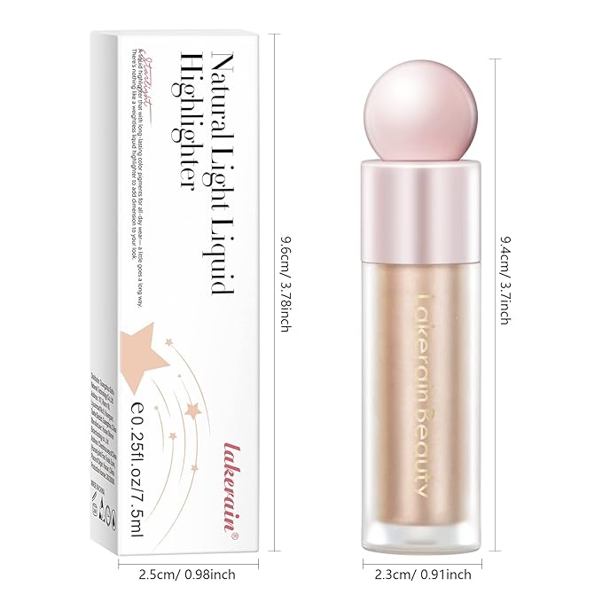 Liquid Highlighter Makeup, Natural Silky Shimmer Finish Face Highlighter, Highly Pigmented, Lasting, Blendable, Soft Cream For Face, 0.25fl.oz (#02 Champagne Shimmer), 1.3 Ounce, 1 Pack-Velvo Beauty