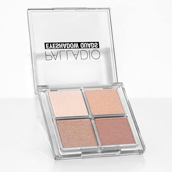 Palladio Eyeshadow Quads, Velvety Pigmented Blendable Matte, Metallic and Shimmer Finishes, Creamy Formula, Four Way Quad Eye Shadow Palette, Talc-Free (Ballerina)-Velvo Beauty