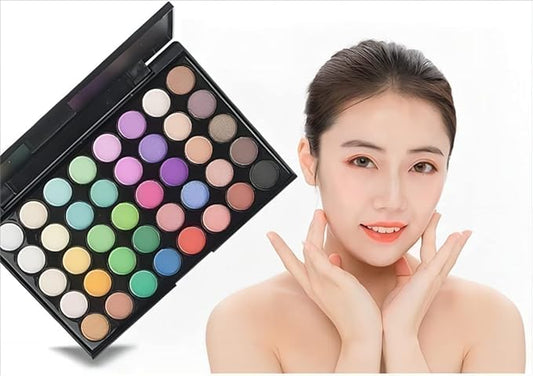 40 color Highly Pigmented Eye Makeup Palette, Matte Shimmer Metallic Eyeshadow Pallet Long Lasting Blendable Natural Colors Make Up Eye Shadows Cosmetics Gift Kit (E02)-Velvo Beauty