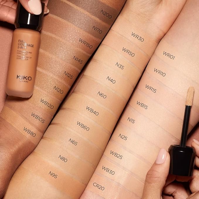 KIKO Milano Full Coverage 2-in-1 Foundation & Concealer 08 - Wb 40 | 2 In 1 Foundation And Concealer, Superior Coverage-Velvo Beauty