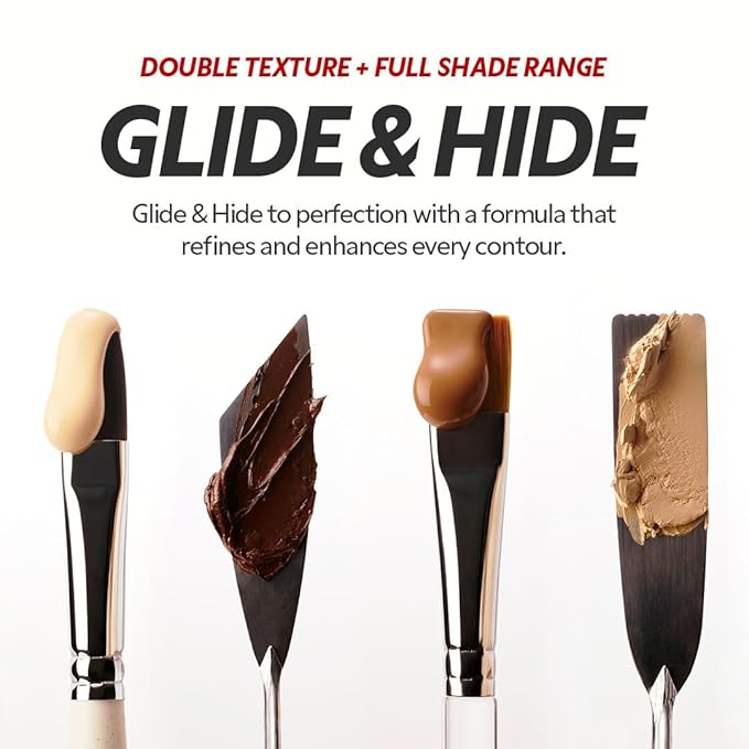 TIRTIR Glide&Hide Blurring Concealer - Creamy texture, Conceals dark circles and wrinkles, Dual formula (liquid tip & balm stick), Long-lasting wear, Korean Makeup, #6.5N, 0.28 Oz-Velvo Beauty