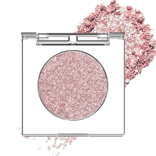 Pink Rose Gold Monochrome Shimmer Eyeshadow Palette Makeup,Long Lasting Naturing-Looking Lightweight Glitter Single Eyeshadow,Neutral Powde Eye Shadow for Older Women-Velvo Beauty