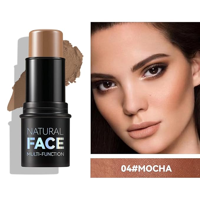 3pcs Face Contour Stick Makeup Set, Highlighter Stick Blush Stick Cream Contour Kit with Brush, Contouring Stick for Fair Skin, Concealer Makeup Stick Gift for Beginner Women Teen Girls-Velvo Beauty