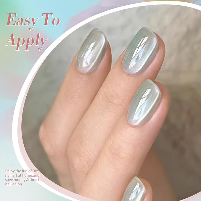 Born Pretty Magnetic Gel Nail Polish Water Light Magnetic Eye Gel Jelly Glass Crystal Glitter Shimmer Auroras Magnetic Gel Nail Art Manicure Kit 6PCS-Velvo Beauty