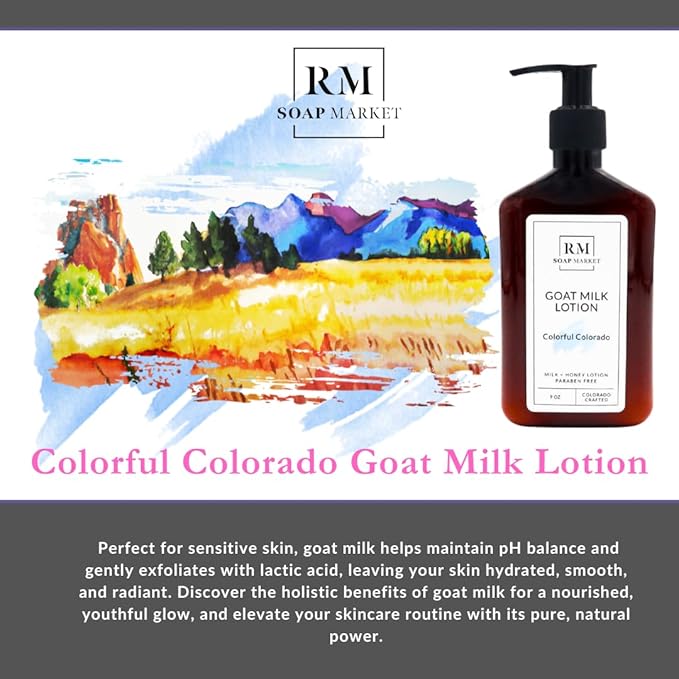 Goat Milk Lotion, Colorful Colorado Fragrance, Hydrating Lotion for Men and Women With Nourishing Goat Milk, Shea Butter, Sunflower Oil, and Aloe, White Lilies & Sweet Pea Scent, 9 Oz-Velvo Beauty