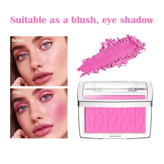 Pink Powder Blush Palette, Multi-Use Makeup Blusher Pink Face Powder for Eyes, Lips, Cheeks, Blendable Formula-Velvo Beauty