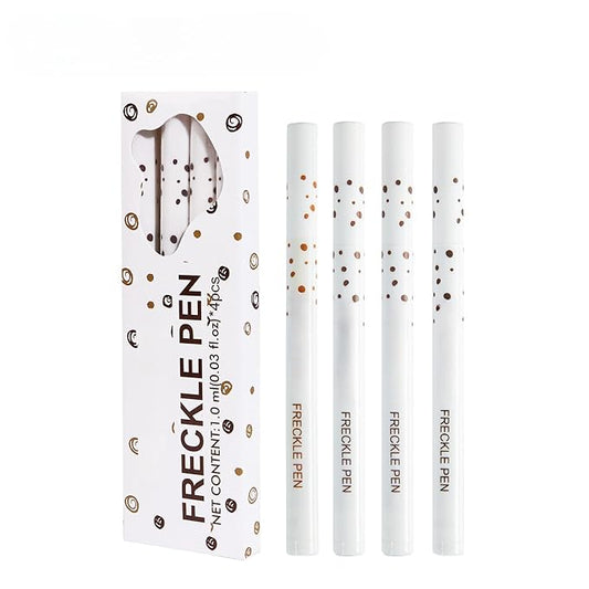 Freckle Pen 4 Colors Natural Freckle Pen Fake Freckle Pen Waterproof Long Lasting Soft Spots Natural Relaxing Sun Makeup (4PC)-Velvo Beauty