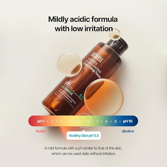 ACWELL Licorice pH Balancing Korean Toner for Cleansing 5.07 fl.oz. - Alcohol-Free PH5.5 Hydrating Facial Astringent - Skin Clarifying & Hydration Boosting Toner-Velvo Beauty