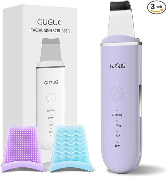 GUGUG Skin Scrubber Face Spatula Skin Spatula Pore Cleaner Blackhead Remover Tools for Facial Deep Cleansing-4 Modes, Purple-Velvo Beauty