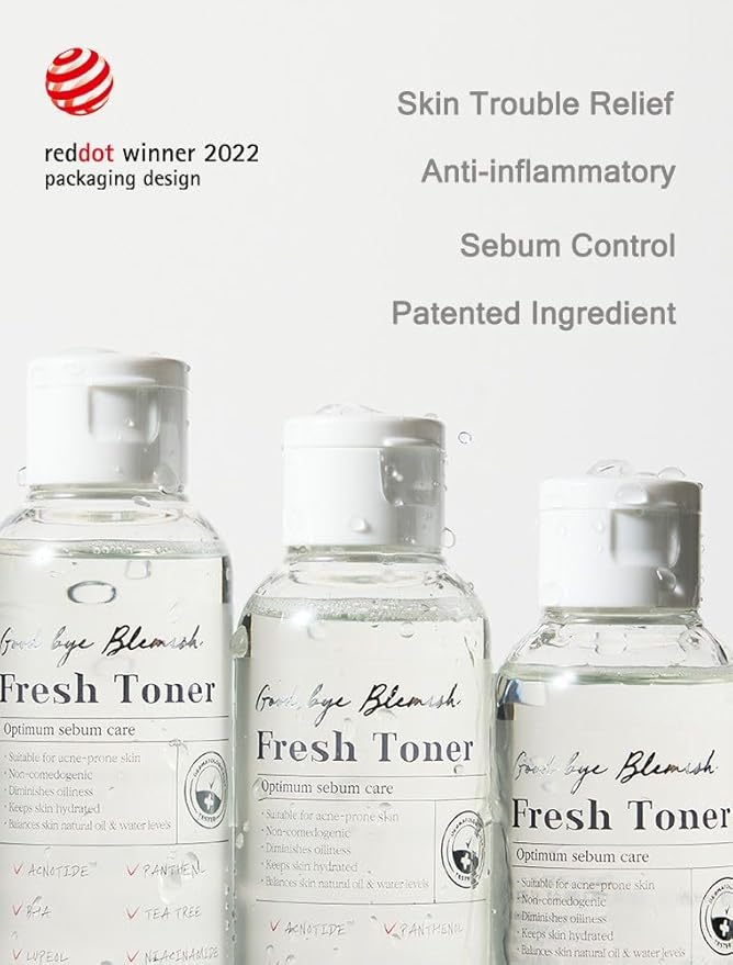 MIZON Goodbye Blemish Fresh Toner, BHA, Niacinamide for Excessive Sebum, Troubled Skin, Acne Treatment, Breakout Treatment, Korean Skincare, Acne Spot Treatment, Smooth Skin (120ml/4.05 fl. oz.)-Velvo Beauty