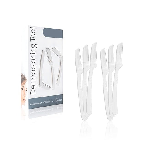 Dermaplaning Tool (6 Count) – Easy to Use Dermaplane Razor for Face – Facial Hair Removal for Women – Blade for Eyebrows and Peach Fuzz – Face Shavers for Women Help Exfoliate and Smooth the Skin-Velvo Beauty