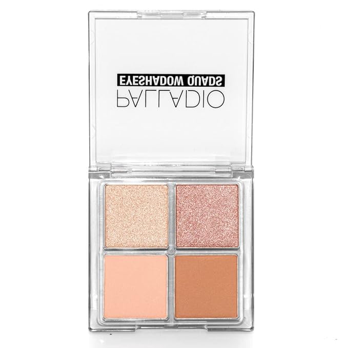 Palladio Eyeshadow Quads, Velvety Pigmented Blendable Matte, Metallic & Shimmer Finishes, Creamy Formula, Four Way Quad Eye Shadow Palette, Talc-Free (Honey Pie)-Velvo Beauty