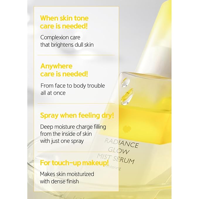 LALACHUU Glow Mist Serum – Hydrating & Soothing Face Mist Artemisia, Centella Asiatica, Evening Primrose, Korean Skin Care, Made in Korea, for Sensitive Skin (Radiance, 3.38 oz)-Velvo Beauty