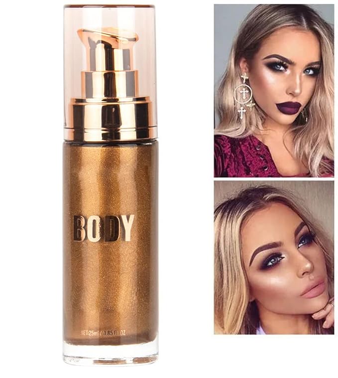 2 Pack Body Luminizer,Shimmer Body Highlighter Makeup Liquid Gloss Makeup for Glitte Face Body Gloss Cream.(104 Soft Yarn Pink)-Velvo Beauty