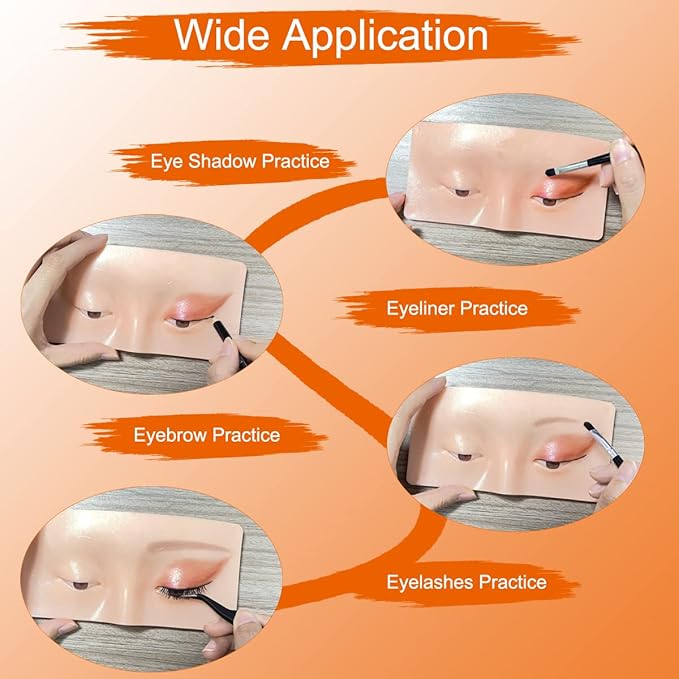 Makeup Practice Face Board, 3D Reusable Makeup Mannequin Face Eyeshadow Mannequin, Make up Practice Face with Makeup Kit for Professional Makeup Artists Students and Beginners to Practice Eyes Makeup-Velvo Beauty