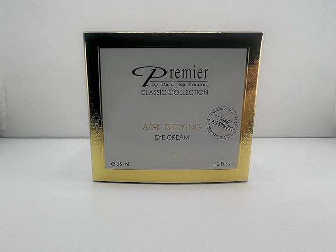 Premier Dead Sea Eye Cream, Age defying, Helps minimize wrinkles, Dark circles, sagging skin, Reduce bags, vitamin A & E, hyaluronic acid, anti-aging, Hypoallergenic, classic collection 1.2fl oz-Velvo Beauty