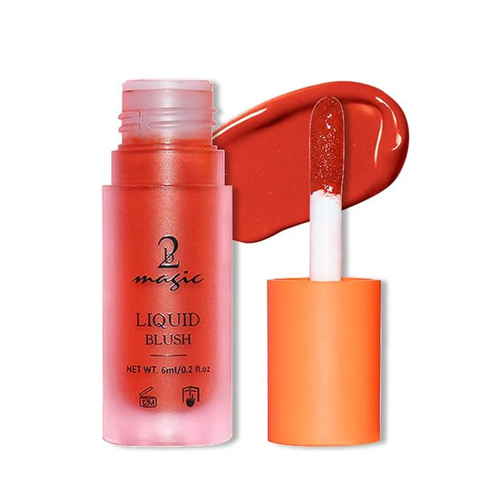 Liquid Blush, Long-lasting & Blendable Liquid Blush for High-Pigment Color, Achieve a Soft, Dewy, Healthy Natural Finish (09-Blood Orange, 0.2 Ounce)-Velvo Beauty