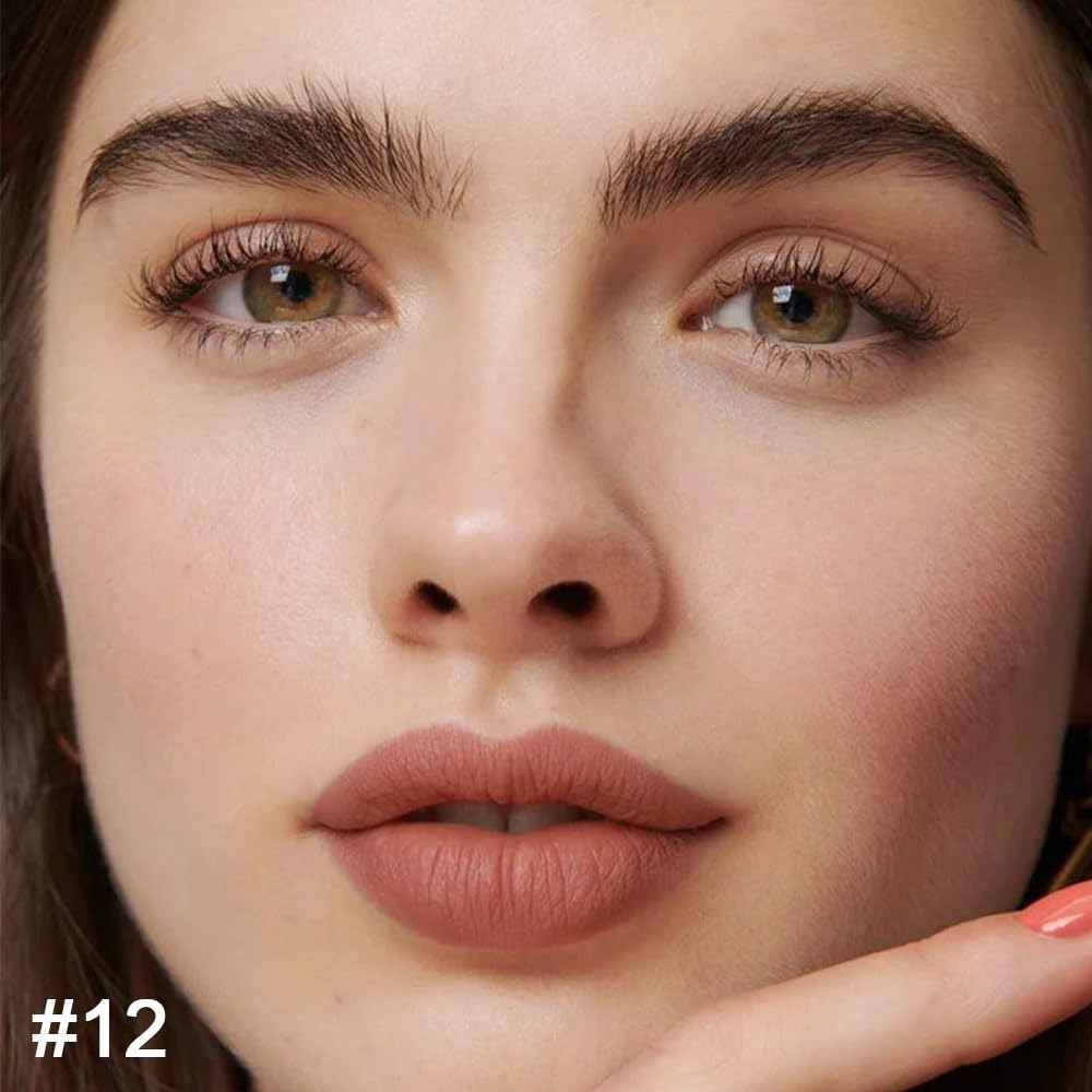 Kaely 2-in-1 Nude Brown Lip Liner & Lipstick Set Kit for Women, Matte Lips Kit with Lip Liner Lip Stains Long Lasting Waterproof 24 Hour Lipstick and Lip Liners Combo Lipliners Pencil Set 12-Velvo Beauty