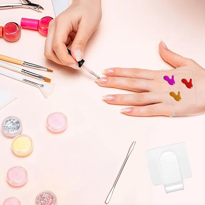 yueton 2SET Handheld Square Color Palette Acrylic Color Palette Beauty Color Palette Beauty Concealer Plate Liquid Foundation Color Palette Nail Art Transparent Palette for Makeup Foundation-Velvo Beauty