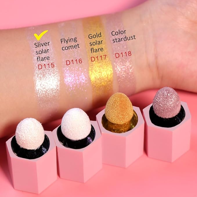evpct White Silver Face Highlighter Makeup Liquid for Face Pearl White Face Shimmery Shimmer Foundation Powder Highlighter Makeup Palette Stick Body Highlighter Fairy Shimmer Glitter Bomb Illuminators-Velvo Beauty