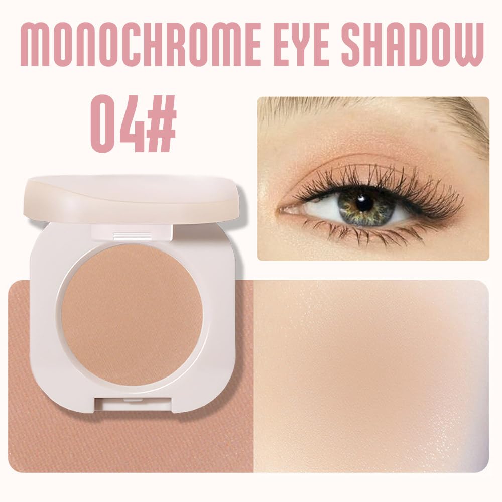 Monochrome Matte Eyeshadow, Brown Eye Shadow Makeup, Neutral Matte Pressed Powder,Single Vegan Eyeshadow, Highly Pigmented Natural Eyeshadow Palette,Single Long Lasting Nature Eye Make 04#-Velvo Beauty