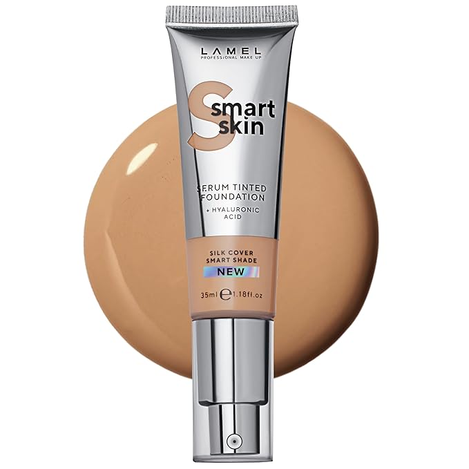 Lamel- Smart Skin Serum Tinted Foundation - 406 Medium Beige | Smoothens skin | Weightless texture| Blurs pores | All-day wear | 35ml-Velvo Beauty