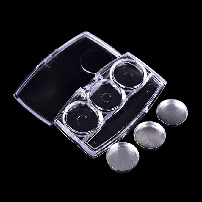 10 Pcs Clear Empty Eyeshadow Palette Plastic Eyeshadow Storage Box Case with 3 Grids Palettes Lipstick Box Pigment Palette Tray Plastic Cosmetics Container Box DIY Makeup Powder Sample Box-Velvo Beauty
