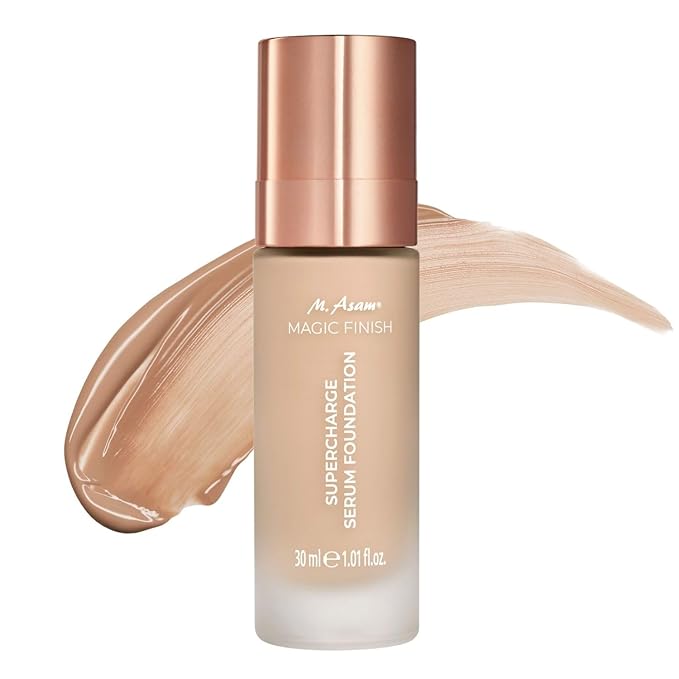 M. Asam MAGIC FINISH Supercharge Serum Foundation Creamy Nude (1.01 Fl Oz) - Moisturizing Make Up & Firming Face Serum In One, Anti-aging CC Cream With Optimal Coverage & Hyaluronic Acid-Velvo Beauty