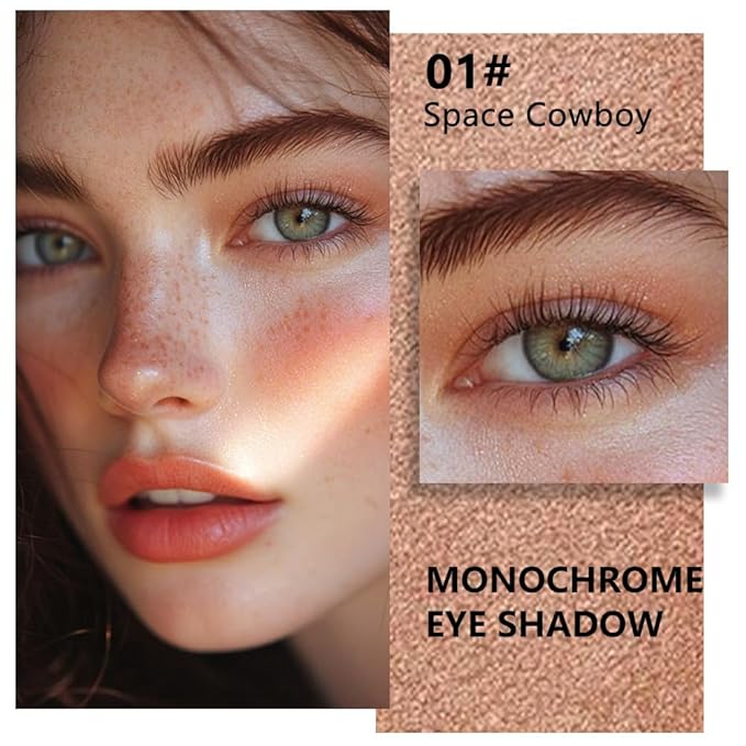 Light Brown Glitter Eyeshadow – Champagne Copper Shimmer Eye Shadow, Daily Waterproof Long-Lasting Eyeshadow Powder Palette for Women Neutral Eye Makeup sombras para ojos (01)-Velvo Beauty