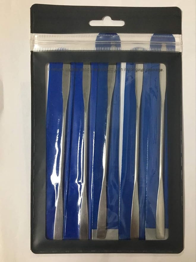 5Pcs Makeup Spatula tool metal Set Professional Beauty Stainless Steel Cosmetics Mixer Long Metal Spatula Depotting Mixing Tool (#1)-Velvo Beauty