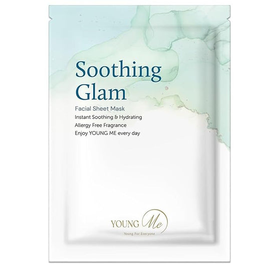 YoungMe Soothing Glam Facial Sheet Mask - 1 Sheets Face Masks | Korean Face Mask Skincare - Deep Real Masks for Sensitive Skin or All Skin Types-Velvo Beauty
