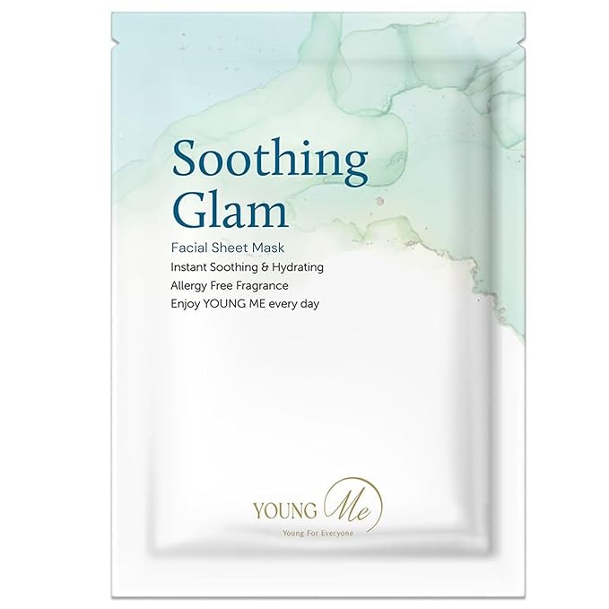 YoungMe Soothing Glam Facial Sheet Mask - 1 Sheets Face Masks | Korean Face Mask Skincare - Deep Real Masks for Sensitive Skin or All Skin Types-Velvo Beauty