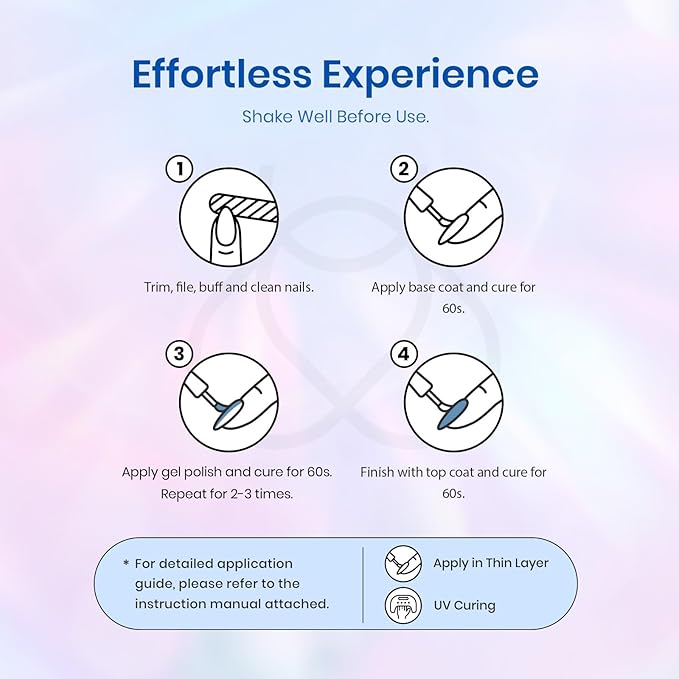 Beetles Glitter Gel Nail Polish Set, Pastel Pink Purple Blue 6 Colors Nebula Halo Chameleon Gel Polish Soak Off Uv Nail Lamp Gifts for Women-Velvo Beauty