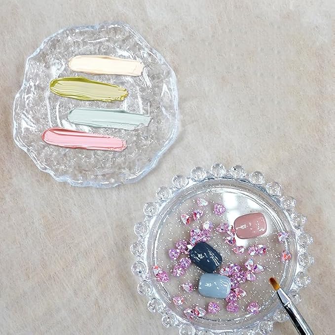 Makeup Mixing Palette Nail Polish Color Mixing Plate, Nail Art Tools Palette, Pigment Transparent Makeup Palette for Lipstick Eyeshadow Color Test Make up Tools Makeup Palettes (Pearl-yellow)-Velvo Beauty