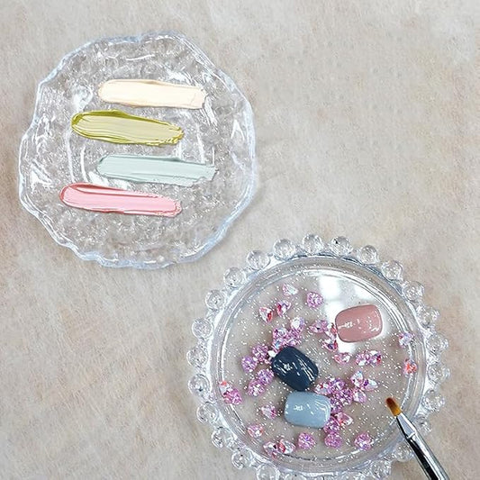 Nail Art Palette Nail Mixing Palette Polish Color Mixing Plate Pearl Edge Nail Holder Display Board Cloud Shape for Nail Art Nail Tip Holder Nail Art Display (Clouds-clear)-Velvo Beauty