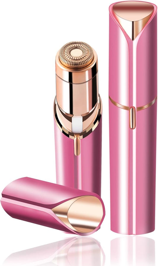 Facial Hair Remover for Women- as Seen on TV Painless Face Shaver -Mini Hair Remover, Electric Razor Shaver Portable Bikini Epilator for Lips, Chin, Armpit, Peach Fuzz, Fingers, Neck, Cheek (Rose red)-Velvo Beauty