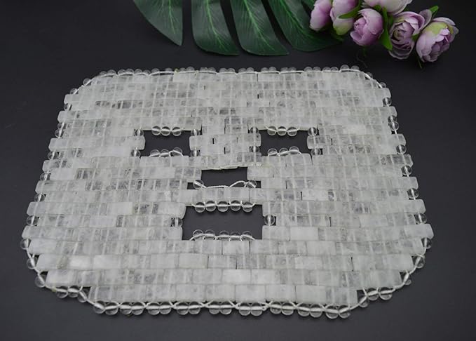 Jade Face Sleeping Mask, Jade Mask for Relieving Face & Eye Puffiness Migraine, Anti Wrinkle Mask Therapy, Yoga Meditation Tools (Clear Crystal)-Velvo Beauty