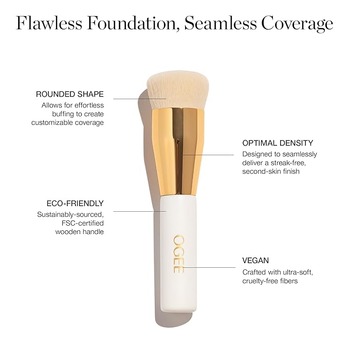 Ogee Makeup Brush Set - Includes Professional Quality Foundation Blender Brush, Ultra-Soft, Precision Brush & Makeup Brush Cleaner-Velvo Beauty