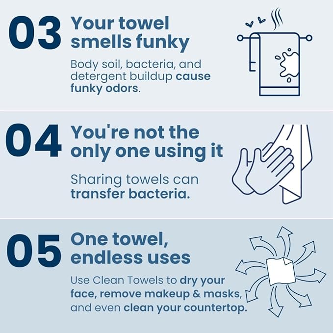 Clean Skin Club Clean Towels XL™ Supreme, 100% USDA Biobased Dermatologist Approved Face Towel, Gentle Exfoliation, Disposable Facial Washcloth, Makeup Remover Dry Wipes, 50 Count-Velvo Beauty