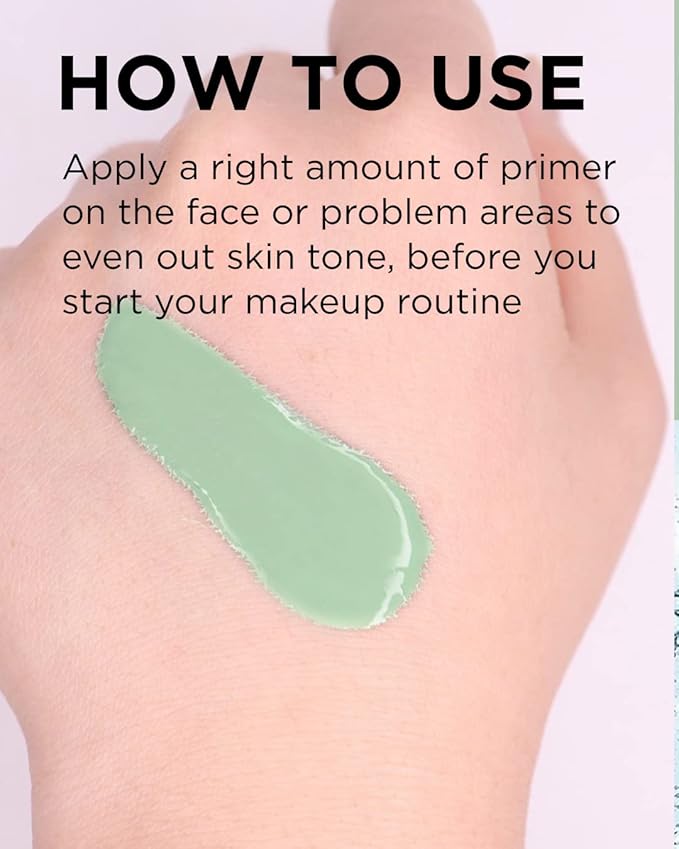 TOUCH IN SOL Redness Correcting Base Primer 1.01 fl.oz. - Pore Minimizing Green Toned Makeup Base - Tone Neutralizing before Foundation - Minimize Rosacea, Redness - No Pore Blem Primer Base-Velvo Beauty