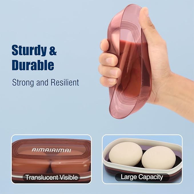 Shampoo Bar Holder, Large Soap Holder for 5 oz/10 oz Oversized Bars, Durable & Versatile Storage Soap Container with Drainage Layer (1 Pack, Red Style A-Large)-Velvo Beauty