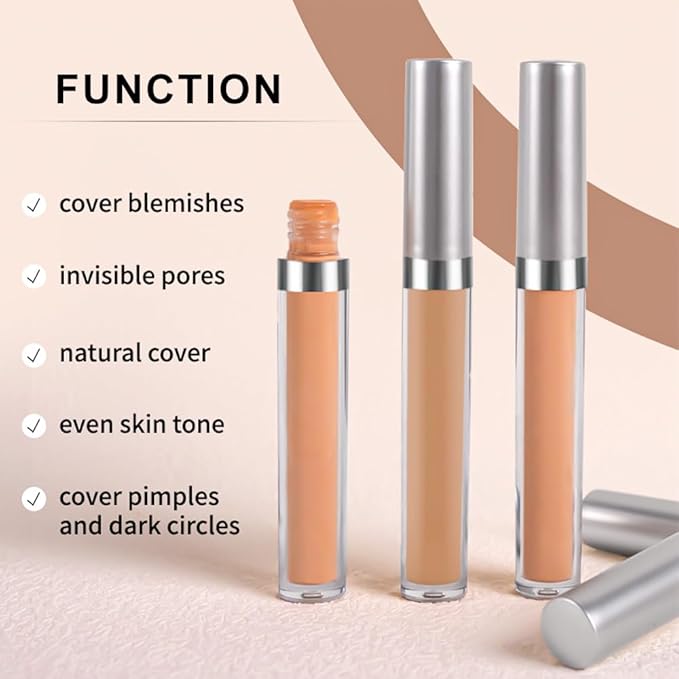 Kaely 2Pcs Hydrating Concealer Wand,Full Coverage Liquid under Eye Concealer,Long Lasting Waterproof Primer Makeup for Dark Circles and Puffiness Trouble Spots Redness,Eye Ring corrector de ojeras 05-Velvo Beauty