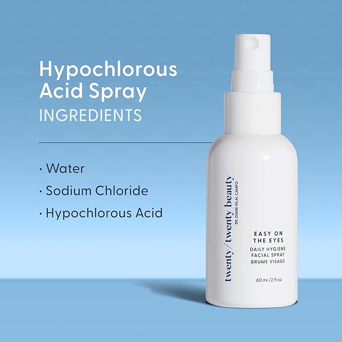 twenty/twenty Easy On The Eyes – 0.02% Hypochlorous Acid Spray to Cleanse Eyelashes – Reduce Eyelid Irritation – Safe for Sensitive Skin – Ophthalmologist Developed–Vegan, Clean Ingredients – 60ml-Velvo Beauty