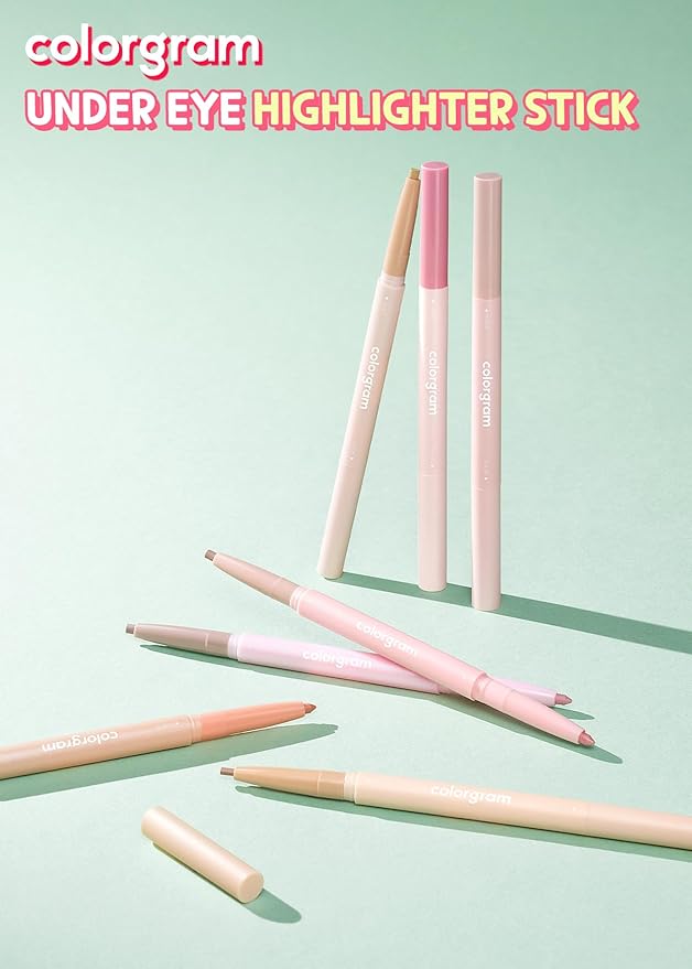 COLORGRAM Under Eye Highlighter Stick - 04 Peach | Silky-Smooth Long-Lasting Highlighter & Contouring Stick for Smudge-Proof, Shining Daily Makeup | K-Beauty Face Highlighters & Luminizers-Velvo Beauty