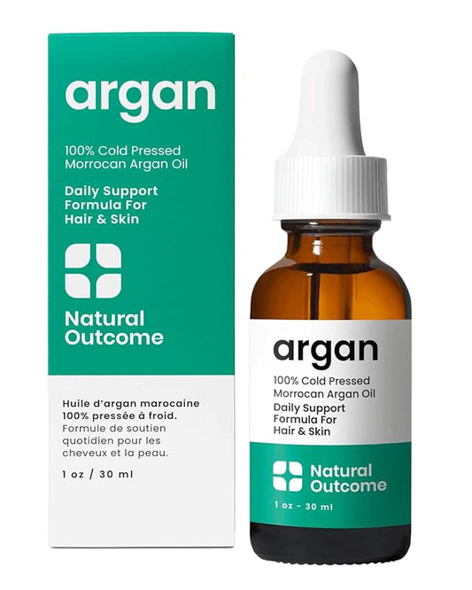 Argan Oil 100% Pure Moroccan Cold-Pressed Face, Body and Hair Lightweight Oil for Moisturizing, Hydrating & Skin Nourishment, 1 oz-Velvo Beauty