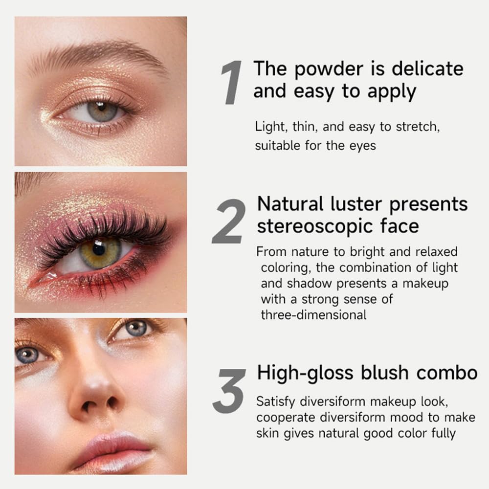 Monochrome Powder Eyeshadow Palette Makeup,Dark Brown Natural Neutral Single Shimmer Eye Shadow for Older Women,Buildable Sparkly Eye Finish,Long Lasting Naturing-Looking-Velvo Beauty