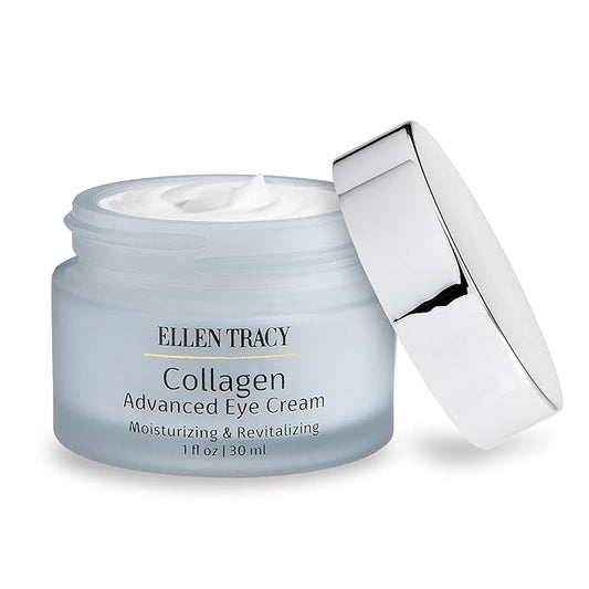 ELLEN TRACY Collagen Eye Cream | Advanced Moisturizing & Renewing Cream for Removing Dark Circles and Puffiness Under Eyes | Collagen, Dimethicone, 30 ML, 1 FL Oz-Velvo Beauty